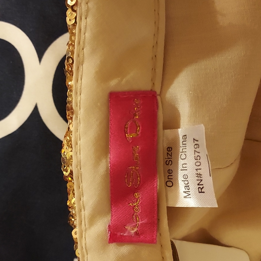NWT- Lake Shore Drive- Gold Sequin Ball Cap (One-Size) - Picture 7 of 8